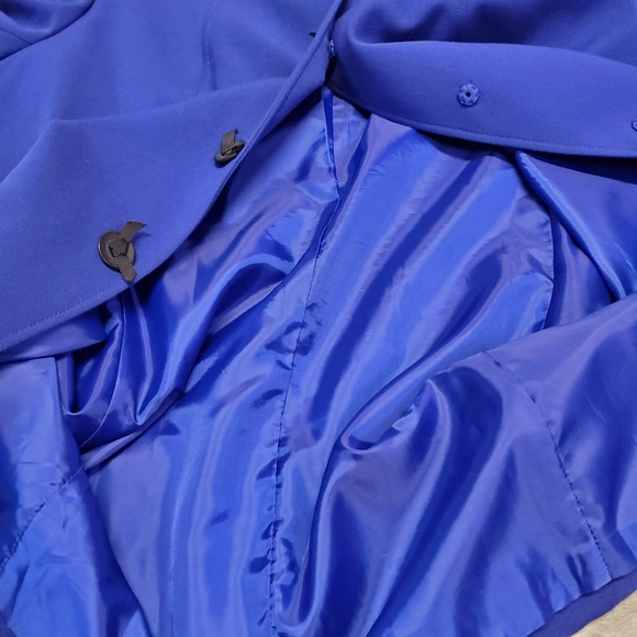 Tahari ASL Royal Blue 3/4 Sleeve Long Blazer Jacket Plus Size 14W Office Classic - Picture 3 of 10